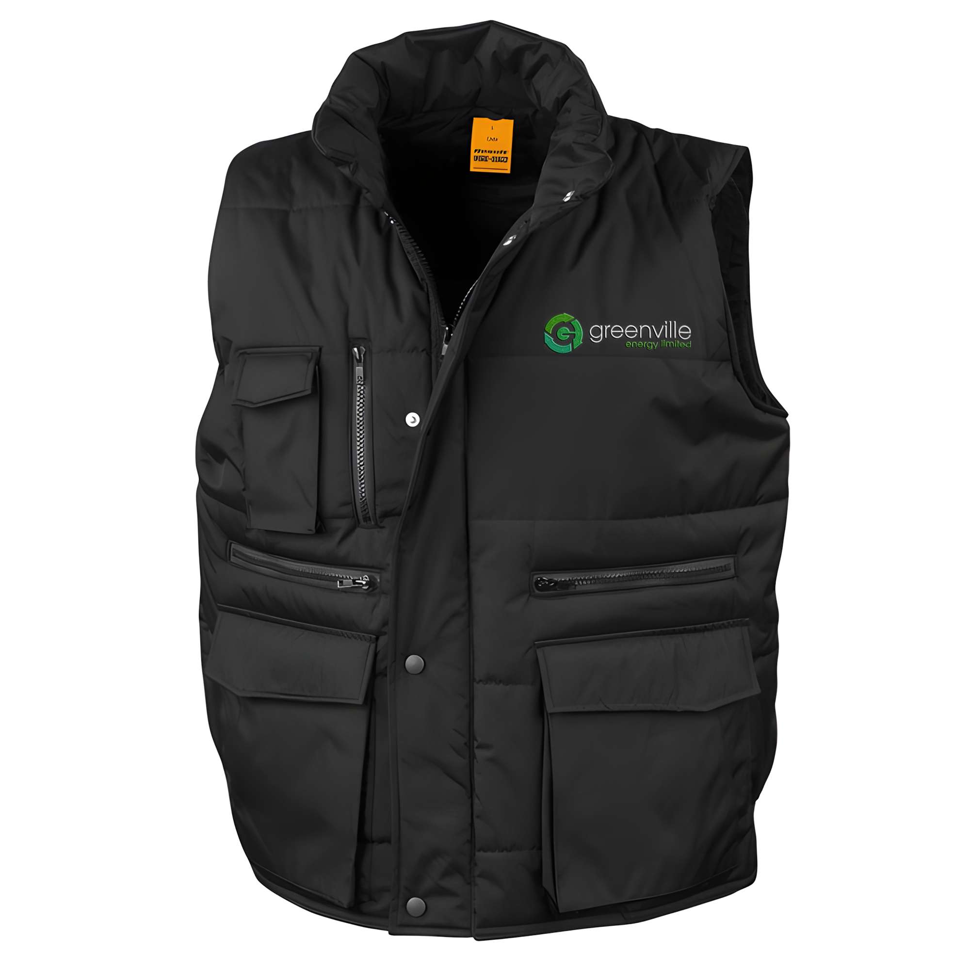 Lance Ripstop Bodywarmer Black Front branded 1