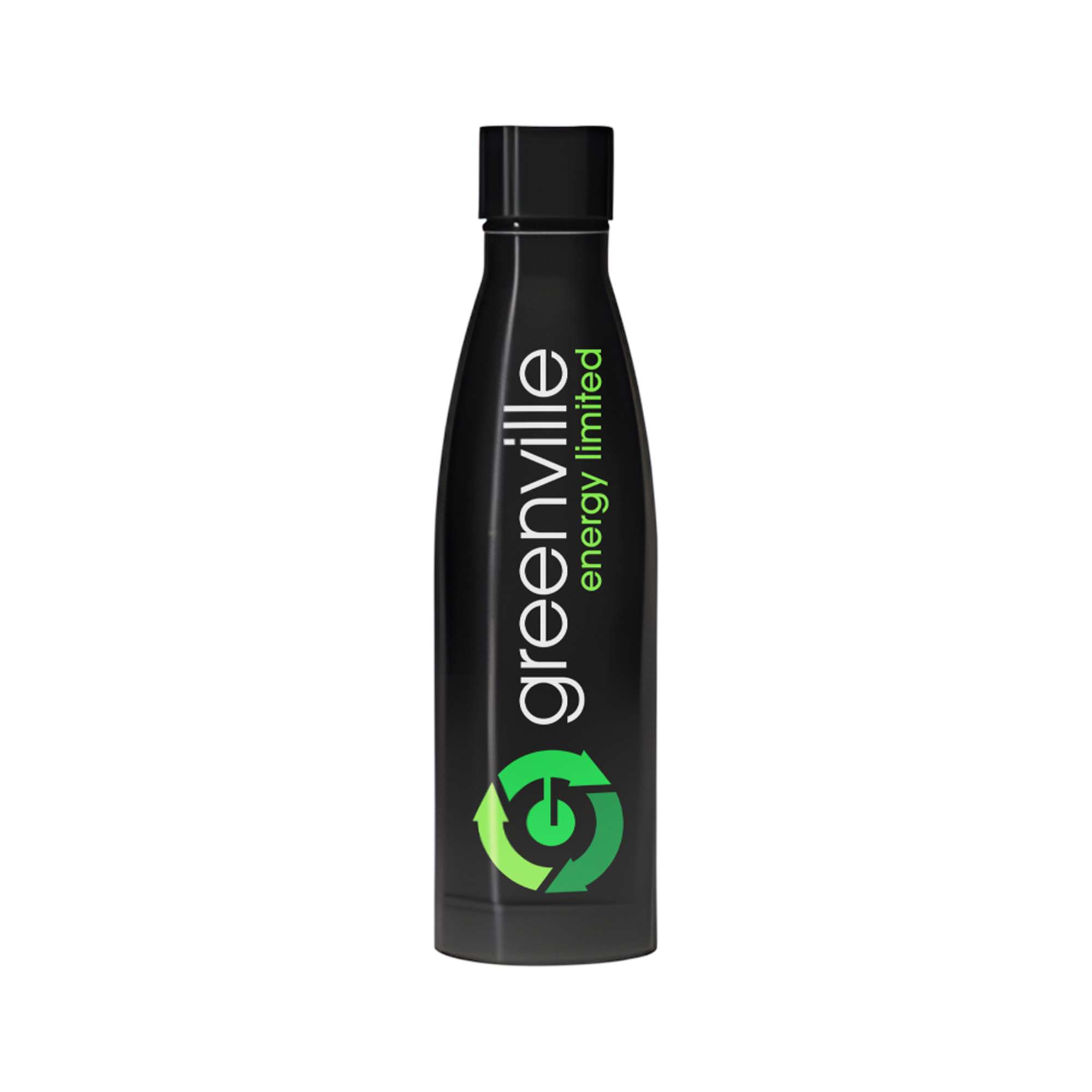 waterbottle black. branded